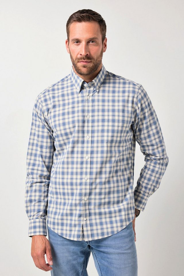 JP1880 Businesshemd JP1880 Karohemd Langarm Buttondown-Kragen bis 8 XL von JP1880