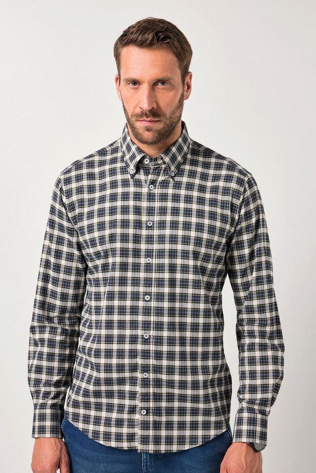 JP1880 Businesshemd JP1880 Karohemd Langarm Buttondown-Kragen bis 8 XL von JP1880