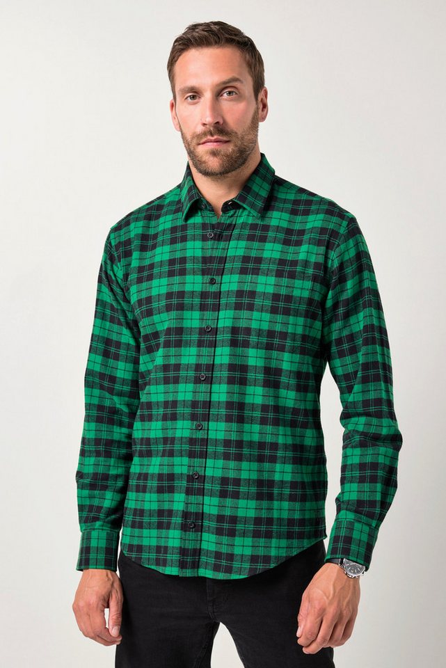 JP1880 Businesshemd JP1880 Karohemd Langarm Kentkragen Modern Fit von JP1880