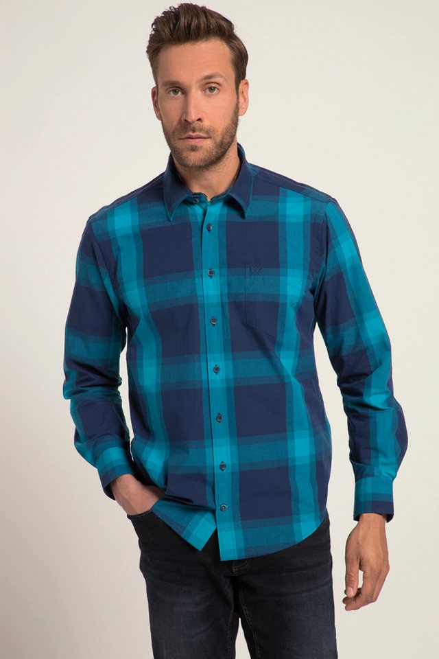 JP1880 Businesshemd Karohemd Langarm Kentkragen Modern Fit von JP1880