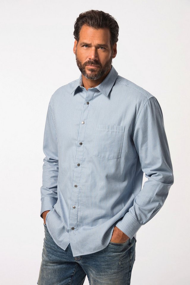 JP1880 Businesshemd Streifenhemd Langarm Kentkragen Modern Fit von JP1880