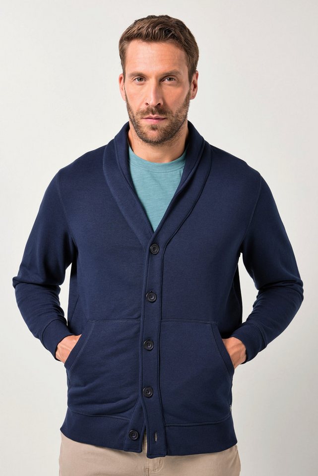 JP1880 Fleecejacke JP1880 Sweatjacke Schalkragen Knopfleiste bis 8 XL von JP1880