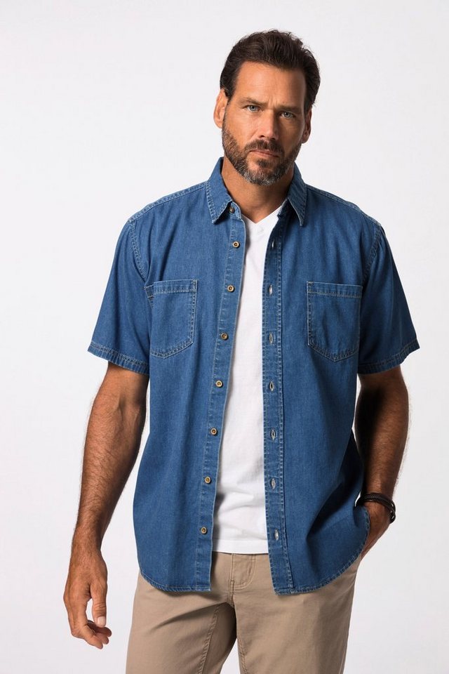 JP1880 Kurzarmhemd Denimhemd Denim Halbarm Modern Fit Passform von JP1880