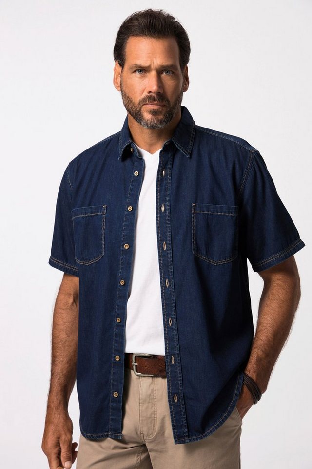 JP1880 Kurzarmhemd Denimhemd Denim Halbarm Modern Fit Passform von JP1880