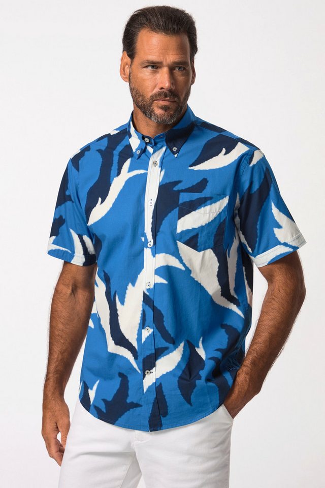 JP1880 Kurzarmhemd Hemd Halbarm Allover-Print Buttondown-Kragen von JP1880