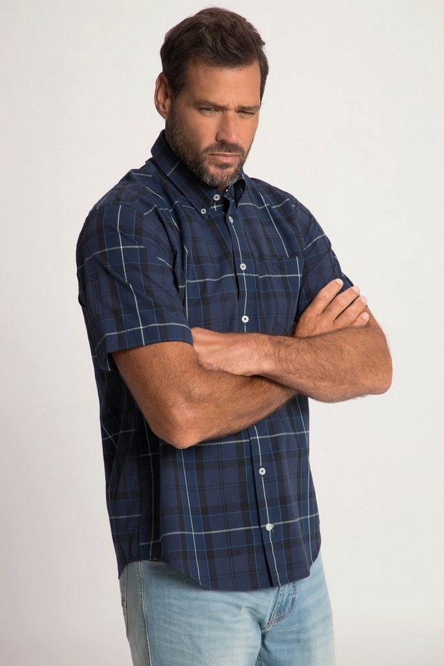 JP1880 Kurzarmhemd Karohemd Halbarm Buttondown-Kragen Modern Fit von JP1880