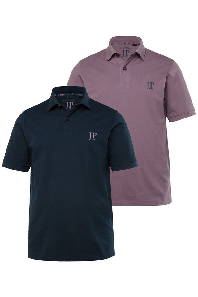 JP1880 Poloshirt Poloshirts Basic 2er-Pack Piqué gekämmte Baumwolle (2-tlg) von JP1880