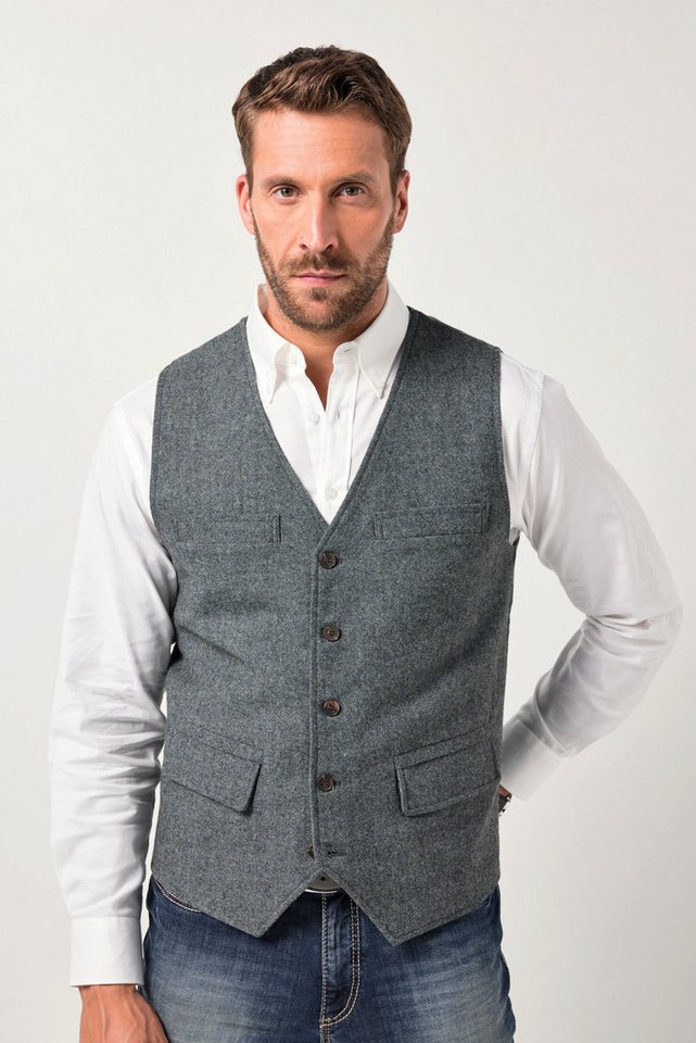 JP1880 Steppweste JP1880 Weste Tweed FLEXNAMIC® Strickrücken von JP1880