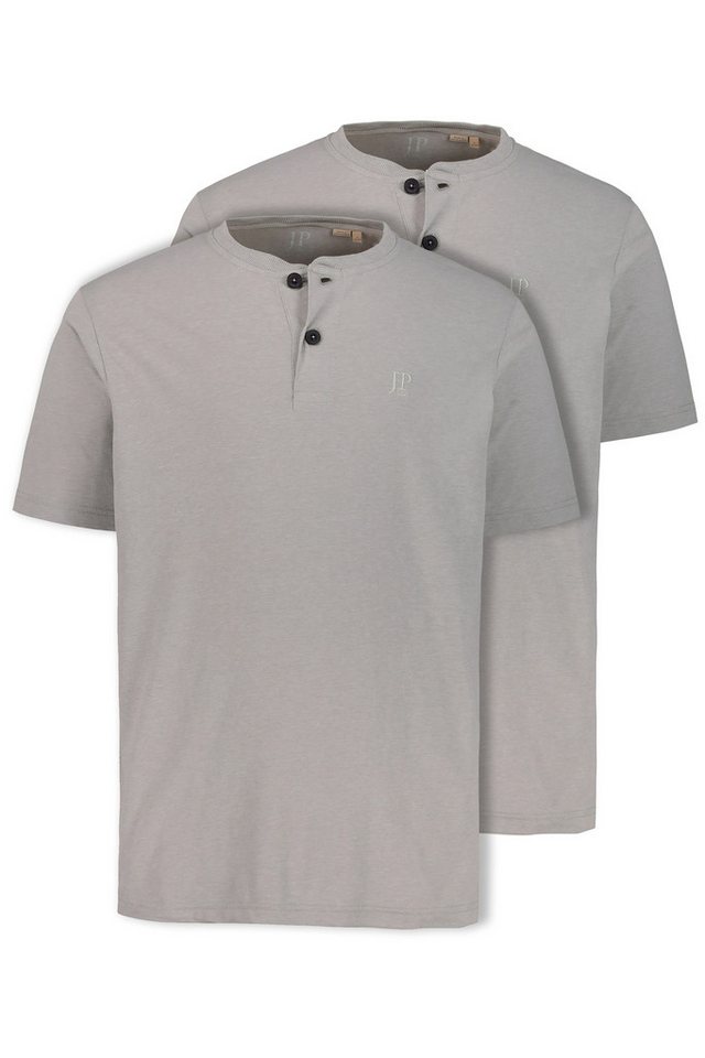 JP1880 T-Shirt Henleys Basic 2er-Pack Rundhals Knopfleiste (2-tlg) von JP1880