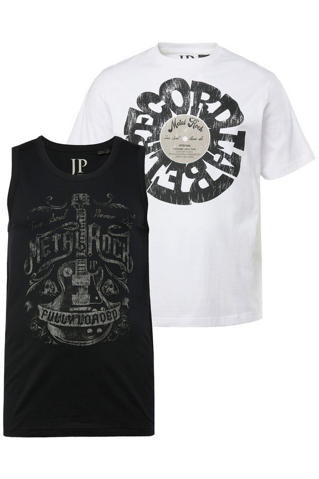JP1880 T-Shirt JP1880 T-Shirt/Tanktop 2er Pack Brustprint von JP1880