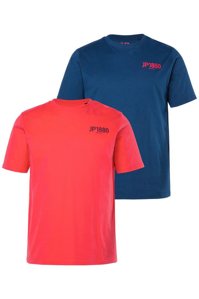 JP1880 T-Shirt JP1880 T-Shirts 2er-Pack Halbarm Brust-Print von JP1880