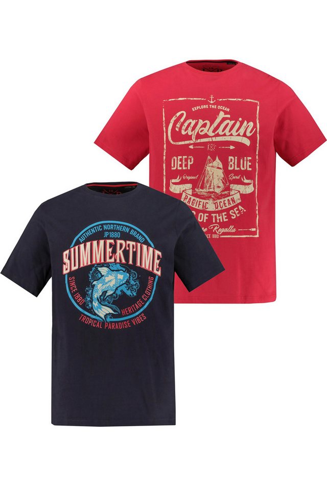 JP1880 T-Shirt T-Shirt 2er-Pack Captain Summertime Halbarm von JP1880
