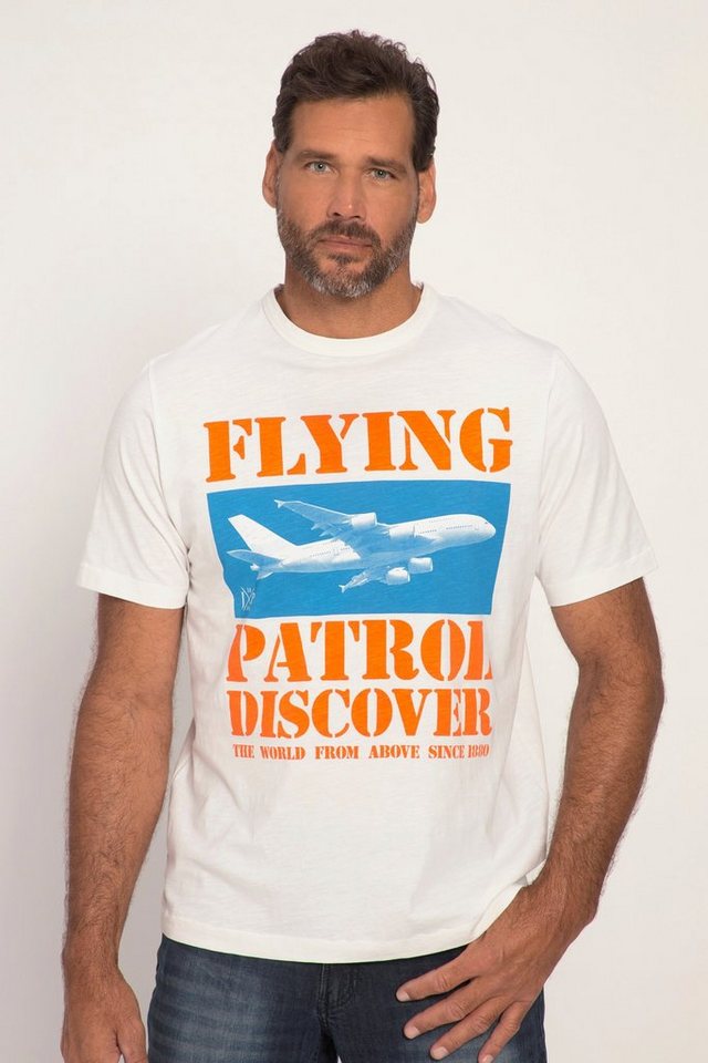 JP1880 T-Shirt T-Shirt Halbarm Flying Patrol Print Rundhals von JP1880