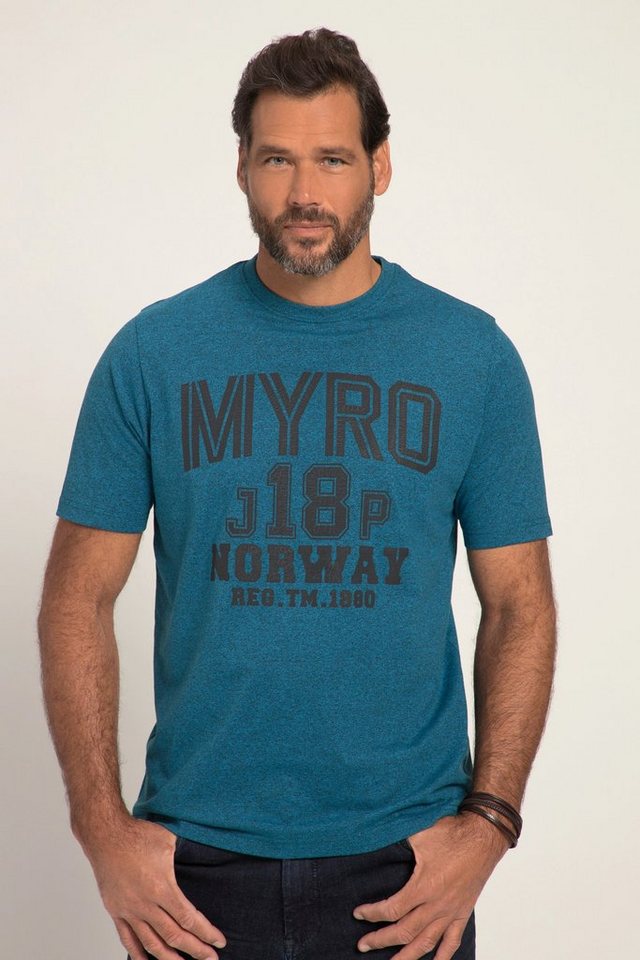 JP1880 T-Shirt T-Shirt Halbarm MYRO Print Melange-Jersey von JP1880