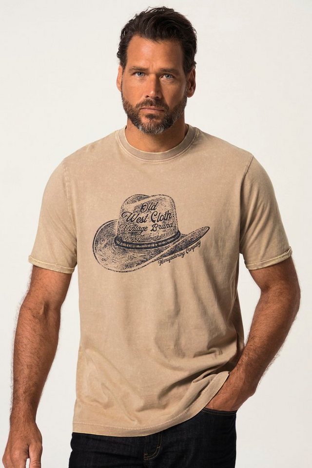 JP1880 T-Shirt T-Shirt Halbarm Vintage Look Cowboy-Hut Print von JP1880