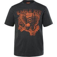 JP1880 T-Shirt in melierter Optik mit großem Bald Eagle-Frontprint von JP1880