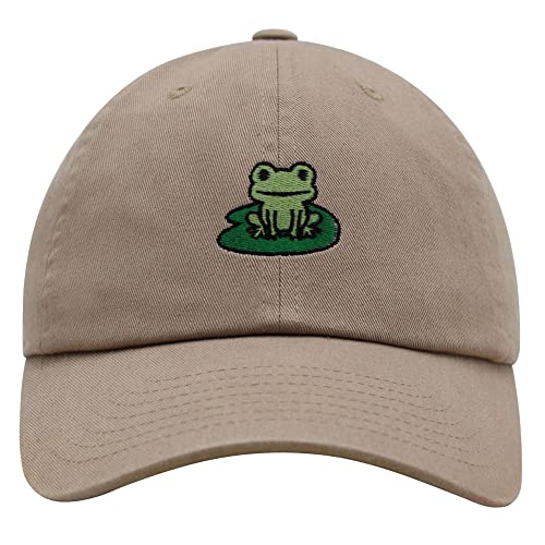 JPAK Frosch Premium Dad Hat Embroidered Baseball Cap Frog Pond Frog, khaki, Einheitsgröße von JPAK