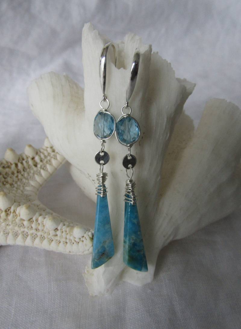 Apatit Und Schweizer Blautopas Ohrringe Apatit Und Schweizer Blautopas Ohrringe von JPGemJewels