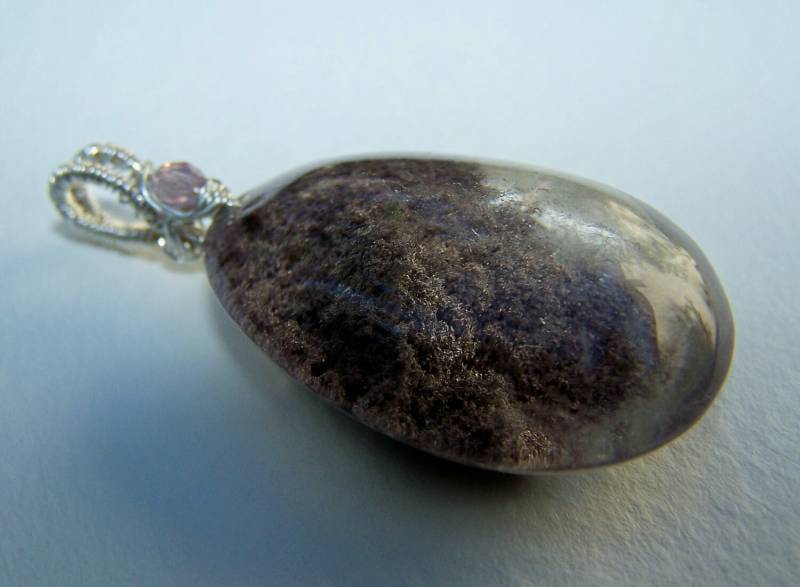 Lodolith, Glatte Briolette, Sterling Silber Wickelöse, Anhänger von JPGemJewels