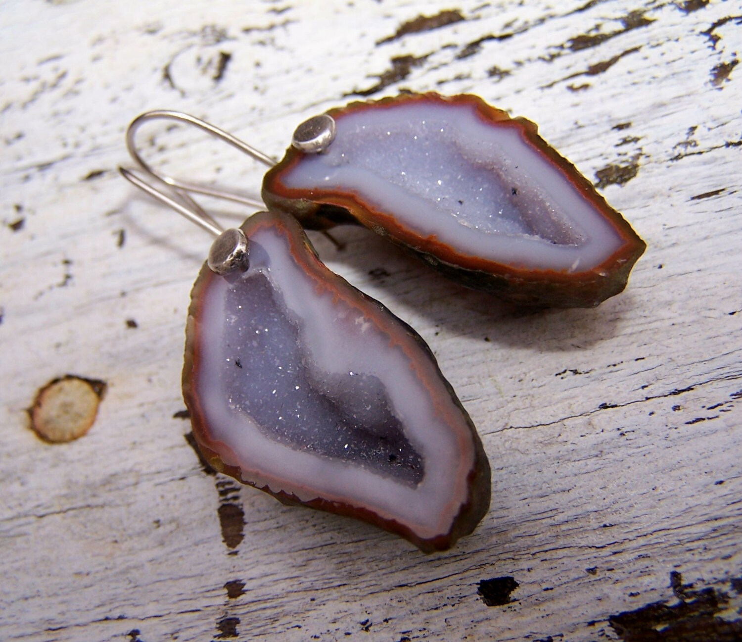 Tabasco Geode Druzy, Sterling Silber Ohrhaken, Ohrringe Tabasco Geode Druzy, Sterling Silber Ohrhaken, Ohrringe von JPGemJewels