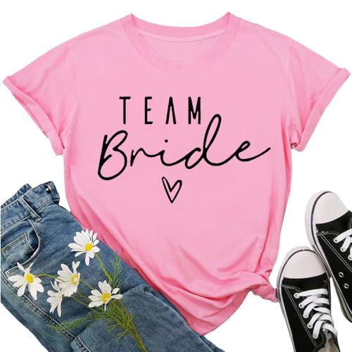 JGA T-Shirt Damen Team Braut Junggesellinnenabschied Shirt Brautjungfern Hochzeit Party Tshirt 039 von JPHCHSC