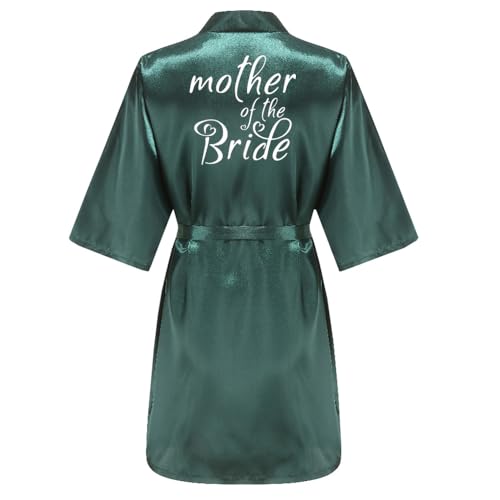JPHCHSC Bride Morgenmantel Damen Kimono Satin Bademantel Hochzeit Bademäntel Pyjama Kurz Maid of Honor Mother/Sister of Bride/Groom Robe von JPHCHSC