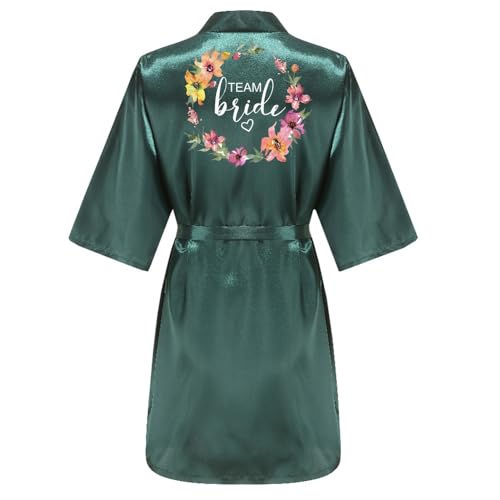 JPHCHSC Damen Brautjungfern Roben Kimono Badmantel Braut Morgenmantel Kimono Kurz Bademantel Satin Robe für Hochzeit Party Pool Party und Pajama Party JPHCHSC Damen Brautjungfern Roben Kimono Badmantel Braut Morgenmantel Kimono Kurz Bademantel Satin Robe für Hochzeit Party Pool Party und Pajama Party von JPHCHSC