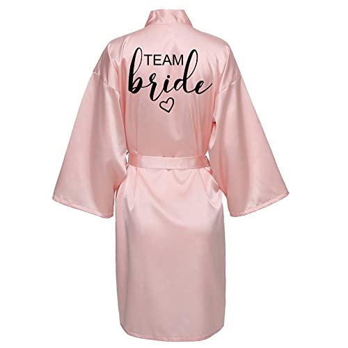 JPHCHSC Damen Brautjungfern Roben Kimono Badmantel Braut Morgenmantel Kimono Kurz Bademantel Satin Robe für Hochzeit Party Pool Party und Pajama Party von JPHCHSC