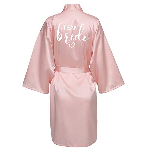 JPHCHSC Damen Brautjungfern Roben Kimono Badmantel Braut Morgenmantel Kimono Kurz Bademantel Satin Robe für Hochzeit Party Pool Party und Pajama Party von JPHCHSC