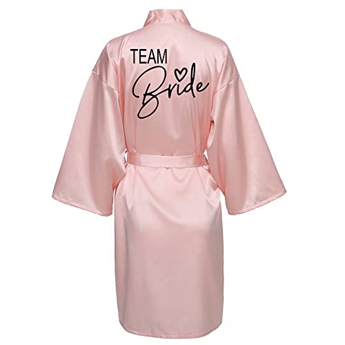 JPHCHSC Hochzeit Party Team Braut Robe Buchstaben Kimono Satin Pyjamas Brautjungfer Bademantel von JPHCHSC