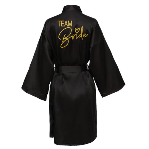 JPHCHSC Hochzeit Party Team Braut Robe Buchstaben Kimono Satin Pyjamas Brautjungfer Bademantel JPHCHSC Hochzeit Party Team Braut Robe Buchstaben Kimono Satin Pyjamas Brautjungfer Bademantel von JPHCHSC