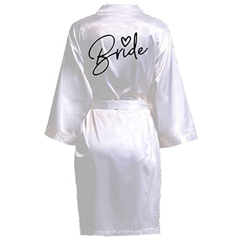 JPHCHSC Hochzeit Party Team Braut Robe Buchstaben Kimono Satin Pyjamas Brautjungfer Bademantel von JPHCHSC