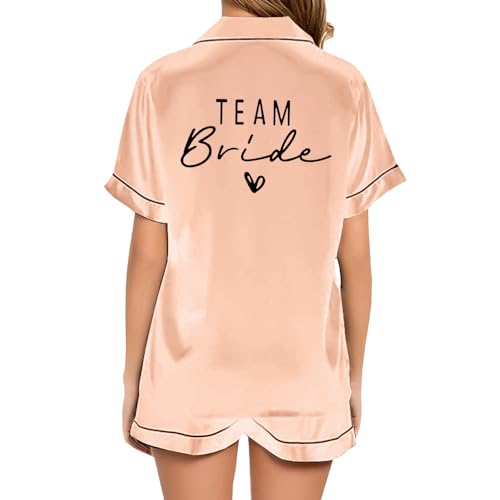 JPHCHSC Junggesellinnenabschied Frau/Damen Hen Party Satin Pyjama Set mit Knopfleiste Braut JGA Schlafanzug Brautjungfern Seide Nachtwäsche 23 JPHCHSC Junggesellinnenabschied Frau/Damen Hen Party Satin Pyjama Set mit Knopfleiste Braut JGA Schlafanzug Brautjungfern Seide Nachtwäsche 23 von JPHCHSC