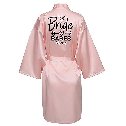 JPHCHSC Personalisierter Hochzeit Party Team Braut Robe Kimono Satin Pyjamas Brautjungfer Bademantel 67 von JPHCHSC