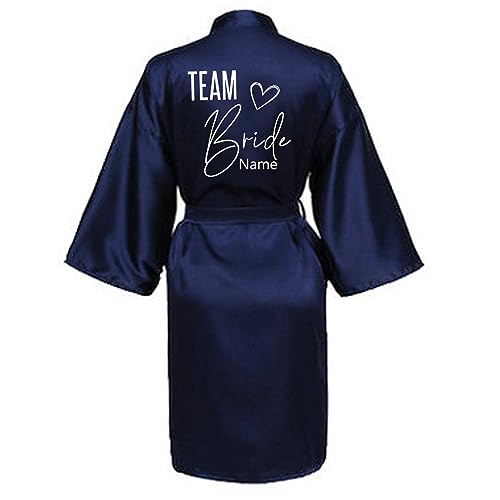 JPHCHSC Personalisierter Hochzeit Party Team Braut Robe Kimono Satin Pyjamas Brautjungfer Bademantel 85 von JPHCHSC