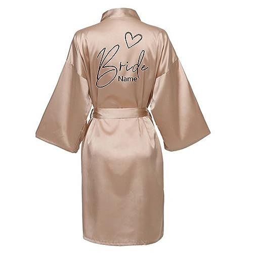 JPHCHSC Personalisierter Hochzeit Party Team Braut Robe Kimono Satin Pyjamas Brautjungfer Bademantel 85 von JPHCHSC