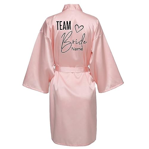 JPHCHSC Personalisierter Hochzeit Party Team Braut Robe Kimono Satin Pyjamas Brautjungfer Bademantel 85 von JPHCHSC