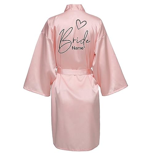 JPHCHSC Personalisierter Hochzeit Party Team Braut Robe Kimono Satin Pyjamas Brautjungfer Bademantel 85 von JPHCHSC