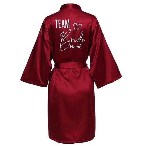 JPHCHSC Personalisierter Hochzeit Party Team Braut Robe Kimono Satin Pyjamas Brautjungfer Bademantel 85 von JPHCHSC