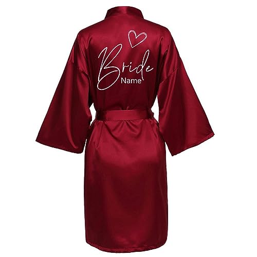 JPHCHSC Personalisierter Hochzeit Party Team Braut Robe Kimono Satin Pyjamas Brautjungfer Bademantel 85 von JPHCHSC