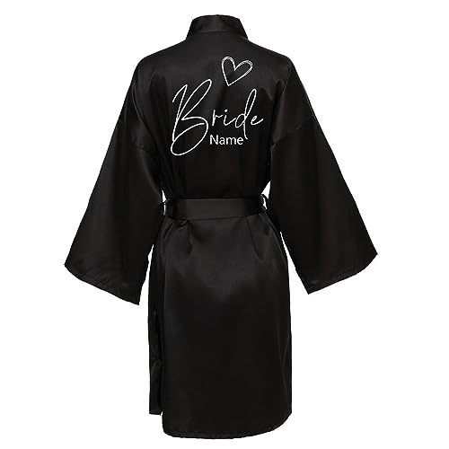 JPHCHSC Personalisierter Hochzeit Party Team Braut Robe Kimono Satin Pyjamas Brautjungfer Bademantel 85 von JPHCHSC