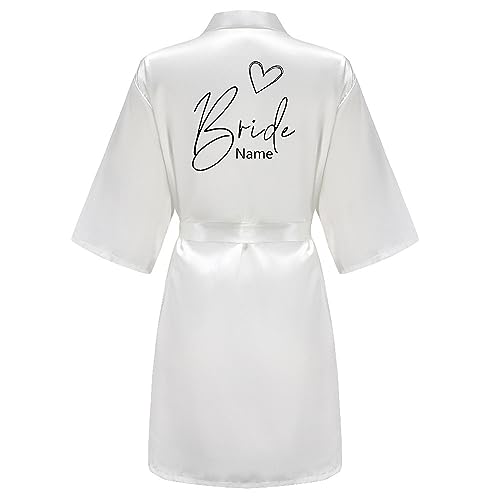 JPHCHSC Personalisierter Hochzeit Party Team Braut Robe Kimono Satin Pyjamas Brautjungfer Bademantel 85 von JPHCHSC