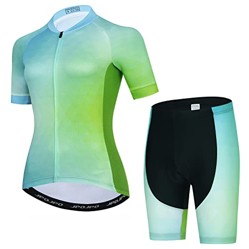 Damen Radtrikot + Shorts Set Kurzarm Bike Fahrradbekleidung Sport, HT2011, Klein von JPOJPO