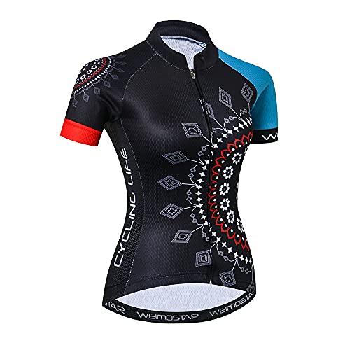 Damen Radtrikot Kurzarm Atmungsaktiv mit Taschen Blume von JPOJPO