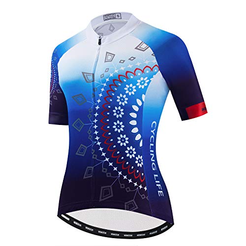 Damen Radtrikot Kurzarm MTB Sportbekleidung Damen Radfahren Fahrrad Kleidung Bike Tops, Cf2301-sj, Groß von JPOJPO