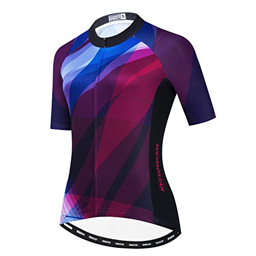 Damen Radtrikot Kurzarm MTB Sportbekleidung Damen Radfahren Fahrrad Kleidung Bike Tops, multi, Groß von JPOJPO