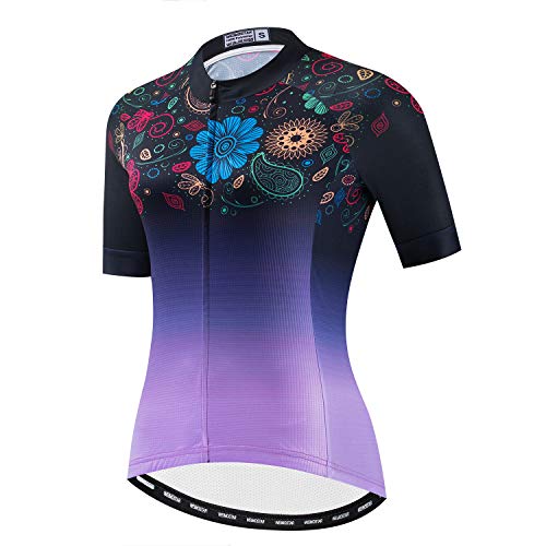 Damen Radtrikot Kurzarm MTB Sportswear Damen Radbekleidung Fahrrad Bekleidung Bike Tops - - S (Brust 77/ 84 cm) von JPOJPO
