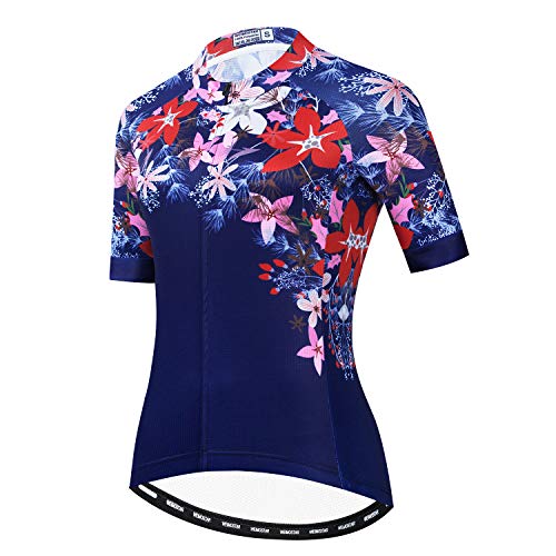 Damen-Fahrradtrikot, kurzärmelig, Radsport-Shirt, Shorts, Fahrrad, Mädchen, Sportbekleidung, Red Flower, Groß von JPOJPO