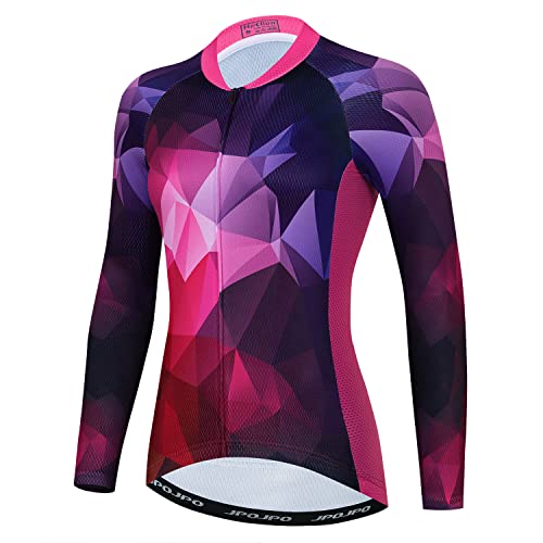 Damen Radtrikot Langarm Fahrrad Kleidung Sport Tops, HT2006, Groß von JPOJPO