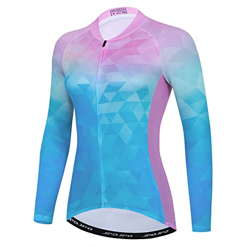 Damen Radtrikot Langarm Fahrrad Kleidung Sport Tops, HT2008, Klein von JPOJPO